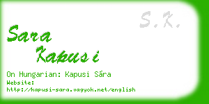 sara kapusi business card